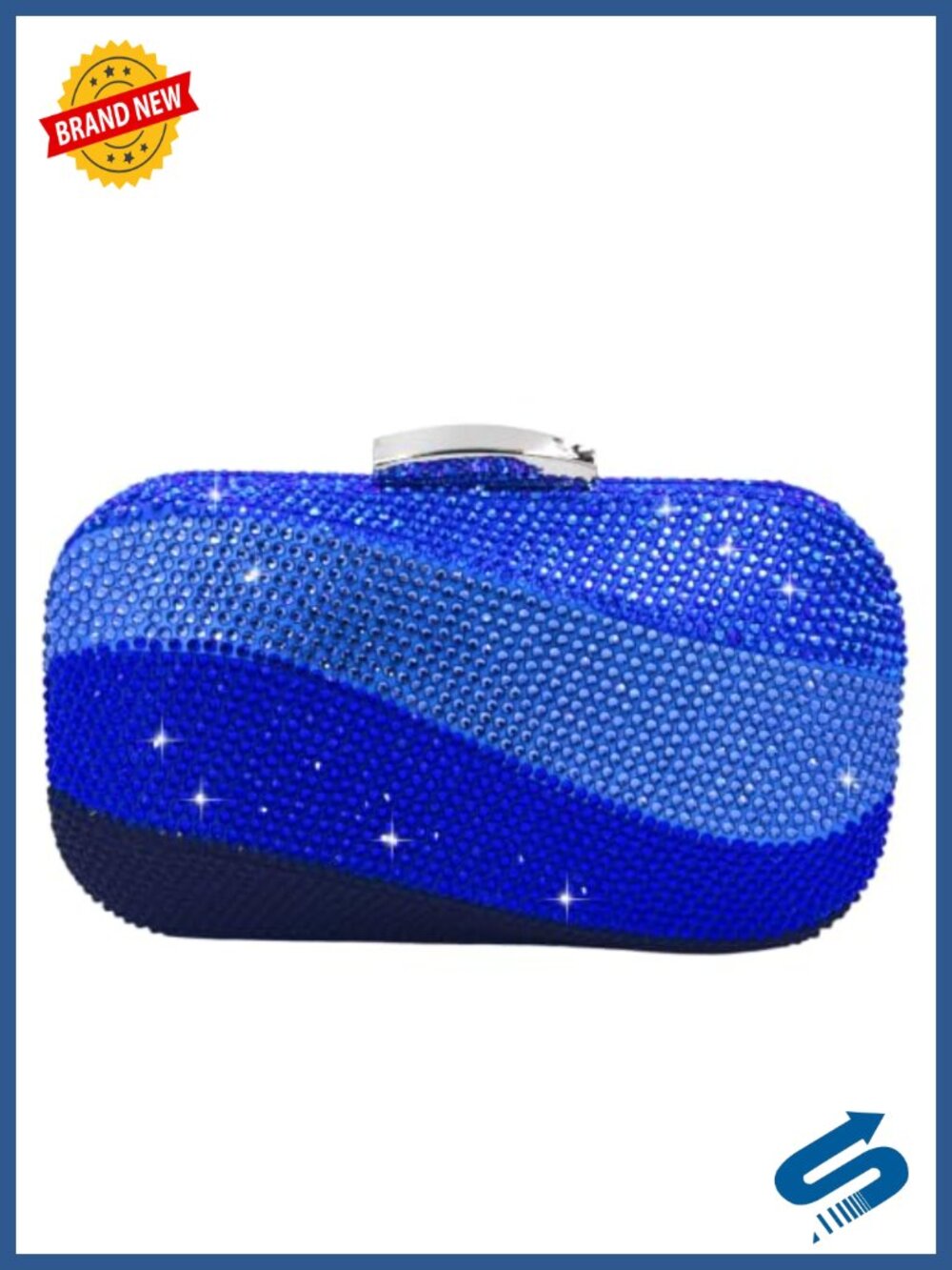 Rhinestone Crystal Evening Clutch Mini Minaudiere with Chain Strap